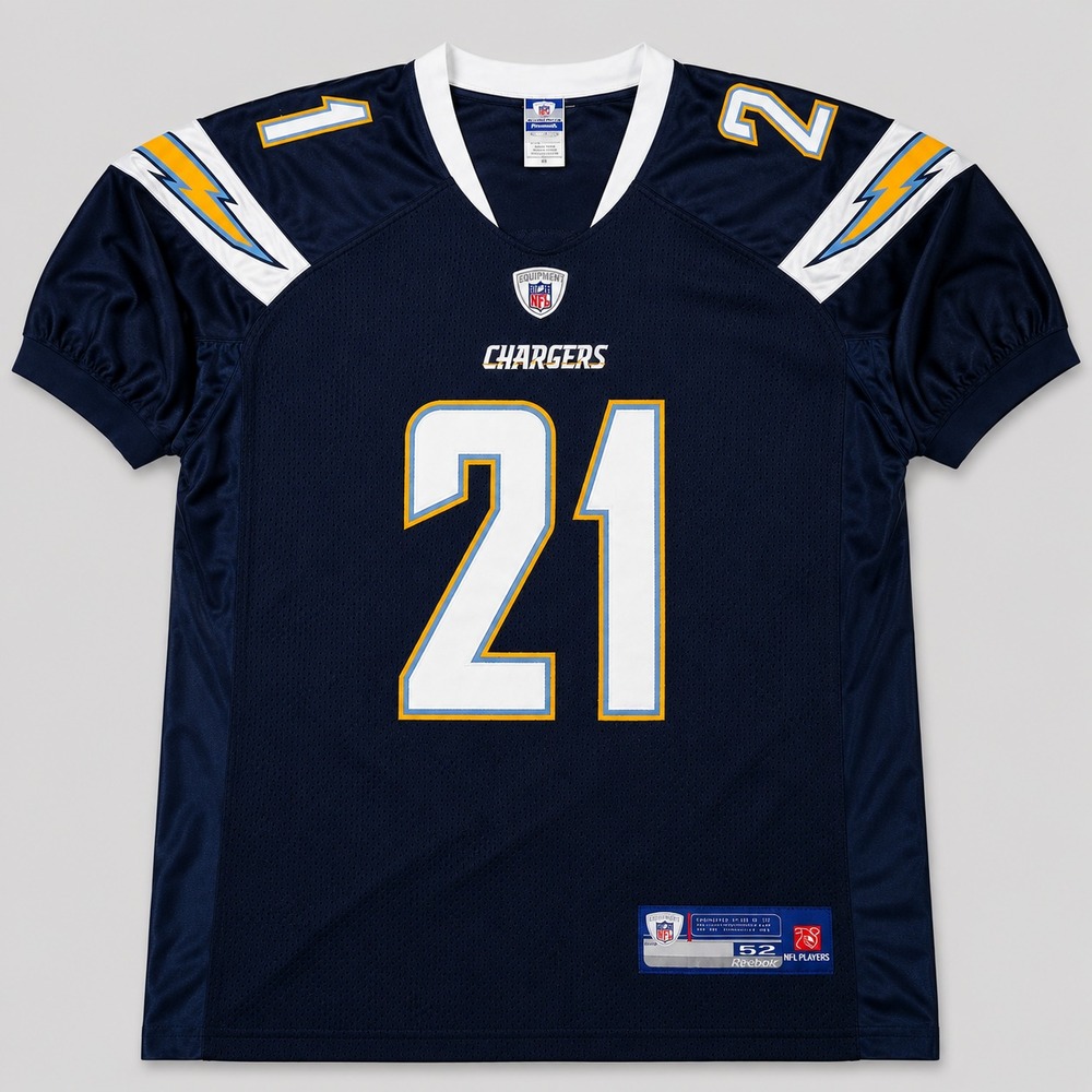 Reebok LaDainian Tomlinson Chargers #21 NFL Authentic Jersey Mens 52 Blue